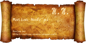 Matias Noémi névjegykártya